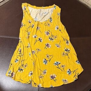Floral Yellow Sleeveless Top